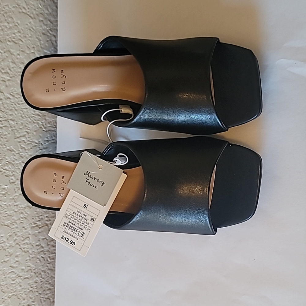 Women's Vira Mule Heels - New Day Black 6 1/2